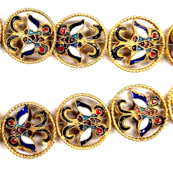 ENAMEL BUTTERFLY WITH RING 22MM BLUE